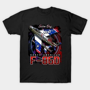 F86D Sabre Dog Vintage Us Air Force Fighter Aircraft T-Shirt